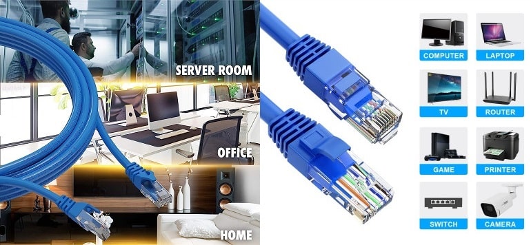 از برنامه‌های کاربردی کابل شبکه 20 متری CAT6 می‌توان به استفاده در مراکز داده و اتاق‌های سرور، شرکت‌ها و خانه‌ها اشاره کرد.، شر